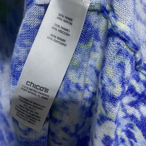Chicos Cardigan Womens XL 16 Colorful Mesh Lightweight Open Sweater Cover Up - Picture 10 of 10