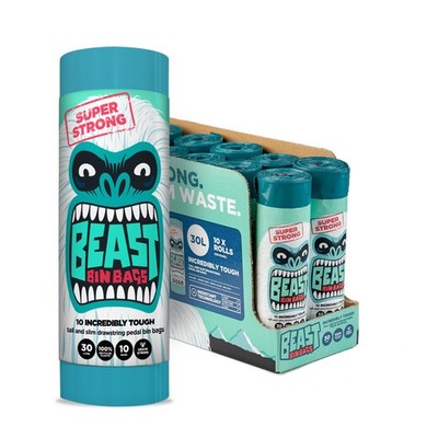 BEAST MÜLLEIMERSÄCKE, 10 Rollen à 10 x 30 Liter Beutel (insgesamt 100 Beutel) - aus 100