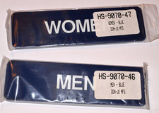 NEW MEN & WOMEN SIGNS! 1-3/4" x 6"! SELF ADHESIVE! BLUE! BRAILLE! DON-JO HS 9070