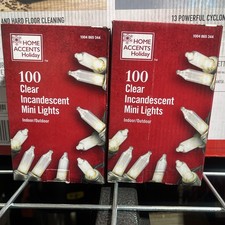 Lot Of 2 Home Accents Holiday 100 Clear Incandescent Mini Lights