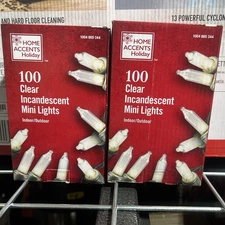 Lot Of 2 Home Accents Holiday 100 Clear Incandescent Mini Lights