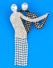 * 1960s - VINTAGE BUTLER & WILSON STYLE DANCERS RHINESTONES WATERFALL BROOCH