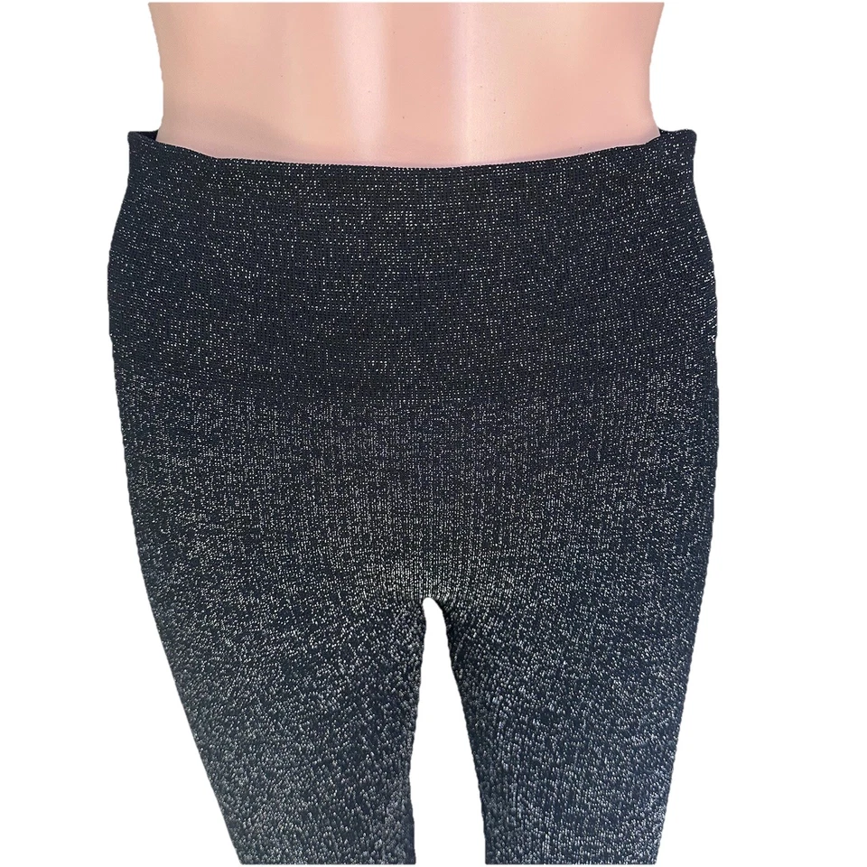 Leggings elásticas femininas French Laundry metálicas cintura alta G/XL preta cintilante - Imagem 3 de 4