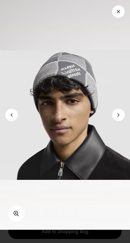 Louis Vuitton Damier Heritage Beanie Grau/Weiß Neue Saison
