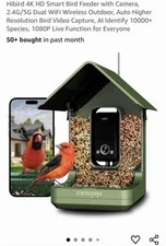 Hibird 4K HD Smart Bird Feeder with Camera, 2.4G/5G Dual WiFi Wireless Outdoo...