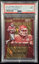 2017 Panini Absolute #20 PATRICK MAHOMES Rookie Roundup Rookie Card (RC) PSA 9
