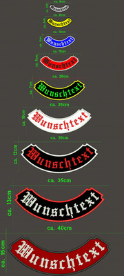 AUFNÄHER Bottom Rocker Dein Wunschtext Bestickt