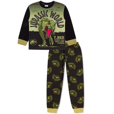 Jurassic World Jungen Dinosaurier Pyjama Set T-Rex Figur Schlafanzug Baumwolle Nachtwäsche