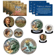 2026 America 250 SemiQ Half Dollar Dime Nickel * Colorized 2-Sided * 3-Coin Set