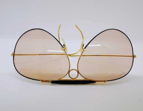 Vintage Custom B&L Ray-Ban Shooter Aviator Sunglasses Black/Gold 62mm #2 - Picture 3 of 7