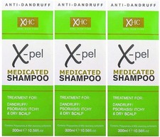Xpel Medicated Shampoo for Dandruff Psoriasis Dry Itchy Scalp 3 x 300ml 13.89 per litre