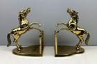 Vintage Great Western Champagne Brass Jumping Horse Bookends