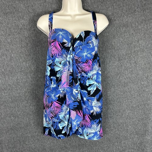 Torrid Swim Dress Womens Size 0 One Piece Tropical Floral Swimsuit Vacation - Picture 1 of 18