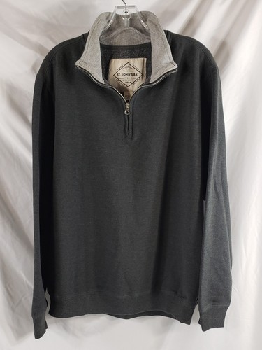 St. John's Bay Men's Large Qtr. Zip Pullover Sweatshirt Gray Pre-Owned - Picture 1 of 6