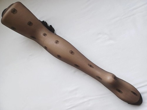 Pierre Cardin 1980 Vintage Almost Black Sheer 15 Den Eclipse Spot Pattern Tights - Picture 14 of 20