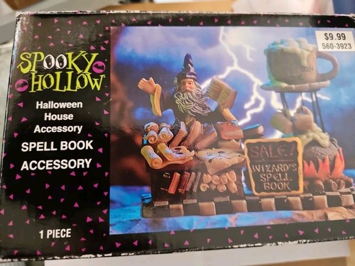 Vintage Halloween Haus Zubehör Zauberbuch Zubehör gruselig hohl Harz - Bild 1 von 4