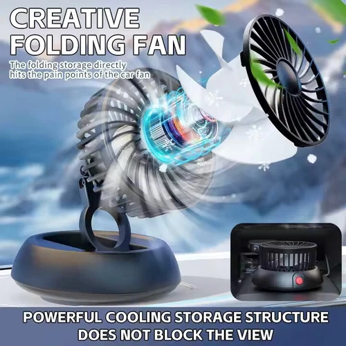 Car Cooling Air Fan 5V Dual Head Car Fan Portable Vehicle Fan 360&deg; Rotatable - Picture 5 of 9