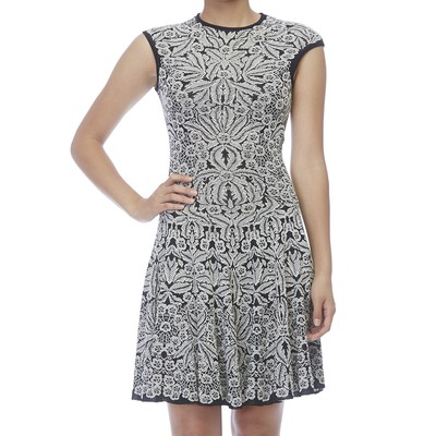 alexander mcqueen black and white dress