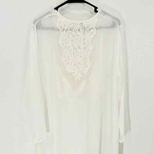 VTG Flora Nikrooz Ivory Bridal Peignoir Robe & Gown Set SZ LG Made in USA - Bild 4 von 12