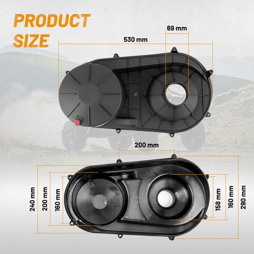 UTV Inner + Outer Clutch Belt Cover For 2014-2023 Polaris RZR XP 1000 / 4 1000 - Picture 6 of 19