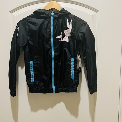 MEMBERS ONLY Black Boy’s Looney Tunes Graphic Sport Zipper Windbreaker Sze10/12 - Picture 1 of 19