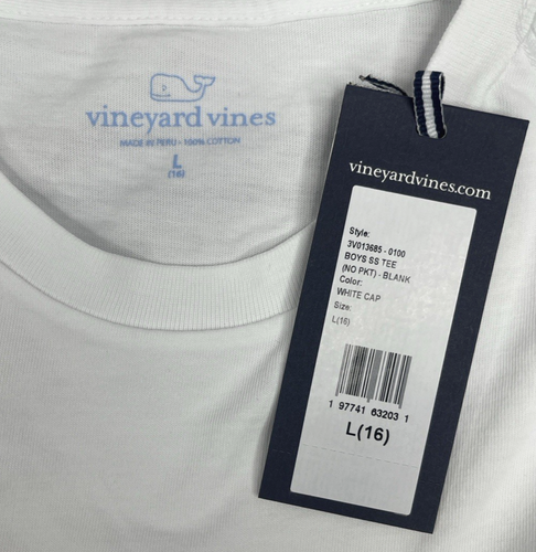 Vineyard Vines Youth Short Sleeve T-Shirt White Size Large (16) - NEW - Picture 3 of 4