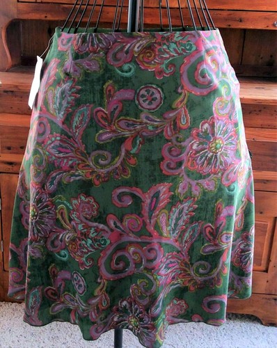 Nine & Company Nine West Women's Olive Green Flared Skirt Floral Size 8 NEW - Picture 4 of 6