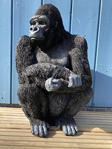 Realistic Large Gorilla Statue Detailed Resin Indoor Outdoor Garden Ornament - Picture 7 of 14