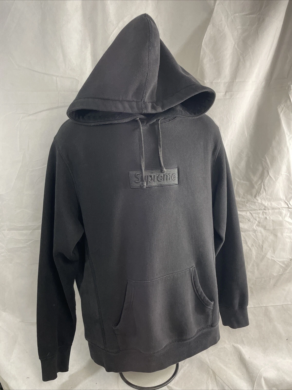 Rare boîte tonale Supreme 2014 logo sweat à capuche noir taille L