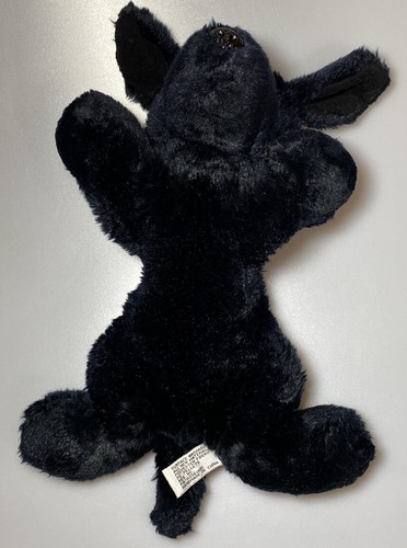 12” Vtg Aurora Black Floppy Puppy Dog Plush Stuffed Animal Soft Toy Ears Up - Picture 4 of 5