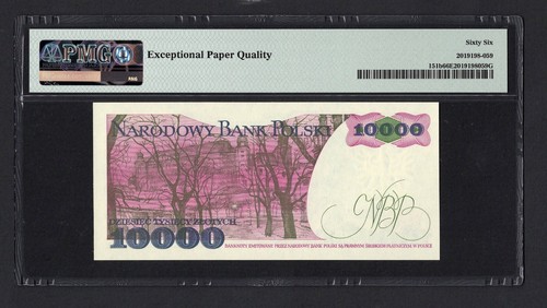 Poland 10000 Zlotych 1988 P151b Uncirculated Grade 66 - Picture 2 of 2
