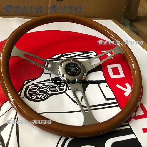 NARDI Classic 380mm 15inch Steering Wheel Mahogany Wood with Chrome Finish - Bild 3 von 6