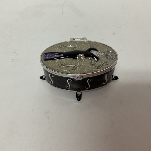 Rare Lolita Trinket Box Black Dress w Purple Pleat - Picture 3 of 7