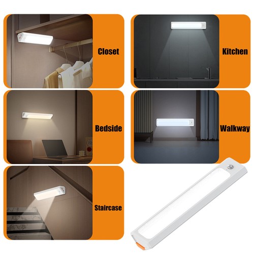 LED Motion Sensor Under Cabinet Closet Light USB Rechargeable Kitchen Lamp Strip - Picture 9 of 14