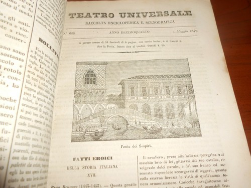 1847 TEATRO UNIVERSALE RACCOLTA ENCICLOPEDICA ANNATA COMPLETA ILLUSTRATA XILO - Picture 9 of 12