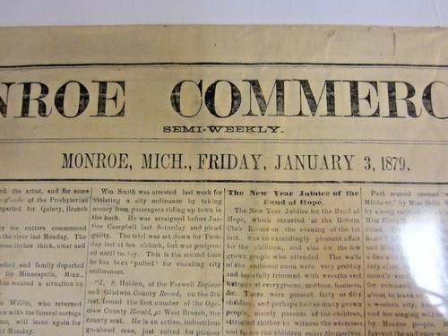 Monroe Commercial Newspaper Monroe Michigan Jan 3 1879 Published Fridays - 第 2/7 張圖片