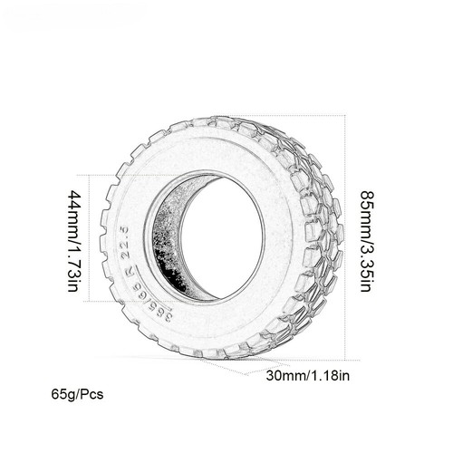 83/85MM 5 kinds of style Rubber Wheels Tyre Tires For 1/14 Tamiya Tractor Truck - Bild 6 von 25