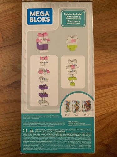 Mega Bloks Basics Let's Build! 40-teiliges Set ~ lila, rosa, weiß & grüne Blöcke - Bild 3 von 3