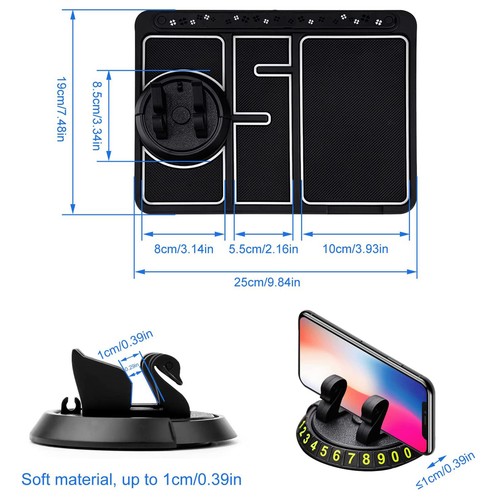 Universal Car Storage Tray Mat Non-Slip Holder Pad For Keys Phone Coins-Luminous - Bild 4 von 12