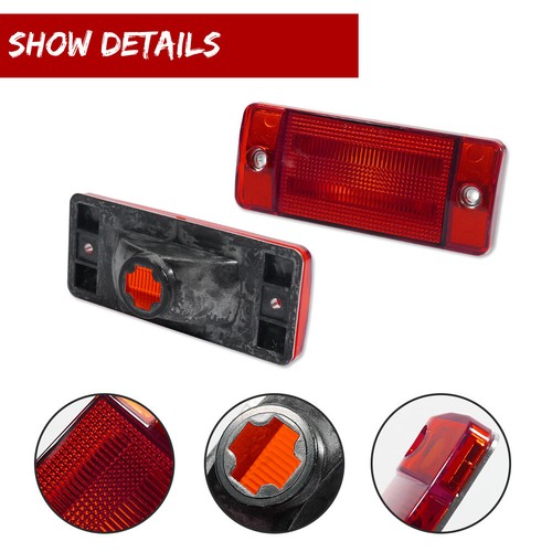 2X Red Lens Rear Side Marker Lights For 70-77 Ford Bronco & 69-72 Ford F-SERIES - Picture 3 of 9
