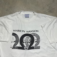VTG Marilyn Manson Mechanical Animals White Graphic T shirt Adult XL Crewneck