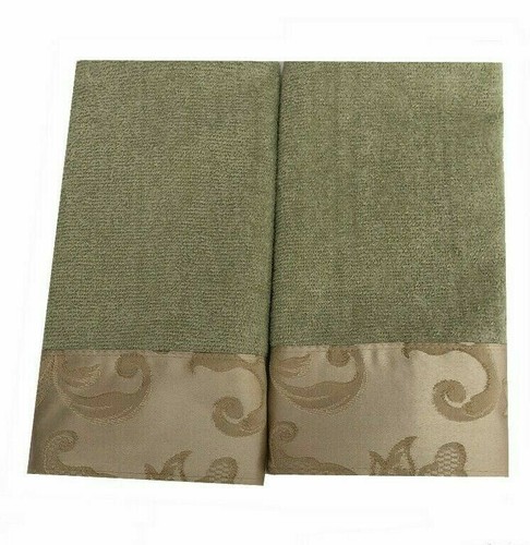Avanti Amelia Fingertip Towels Embellished 11x18 Green Holiday Everyday Set of 2 - Picture 11 of 12