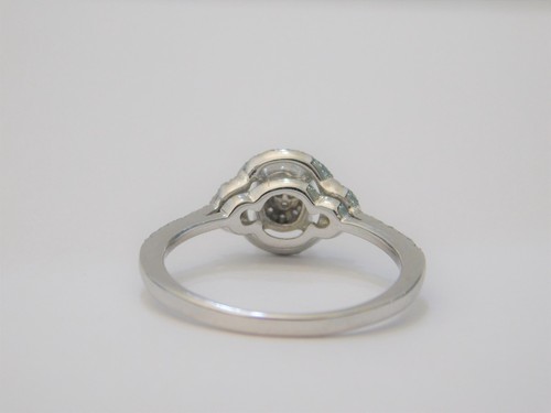 Clearance 10k White Gold Diamond Oval Halo Vintage Engagement Ring Ladies Pave - 第 5/12 張圖片