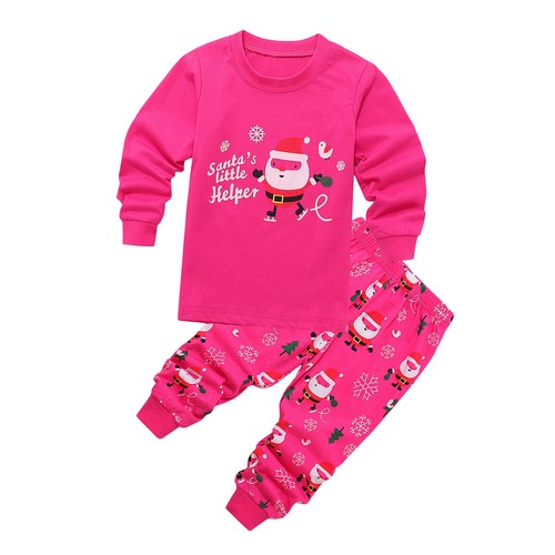 Pajamas For Baby Girls Boys Christmas Santa Claus XMAS Pajamas Sleepwear Set - Picture 11 of 27