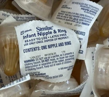 (50 Pack) Similac Nipple and Ring Latex Free Lot REGULAR Flow Exp 2028