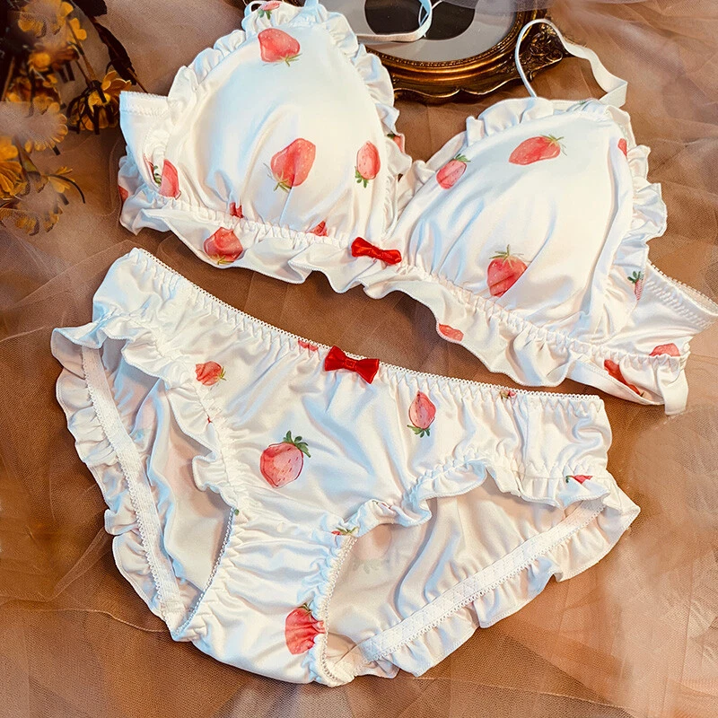 Japanese Cute Girls Bow Bra Sets Panties Lolita Underpants Students  Underwear