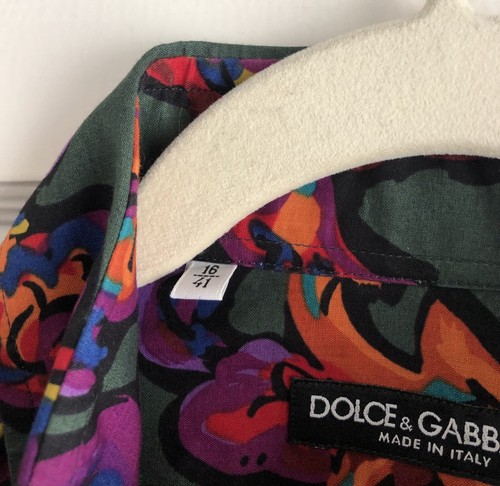 Dolce & Gabbana Long Sleeve Paisley Floral Button Down Dress Shirt Size 16 41 - Picture 3 of 7