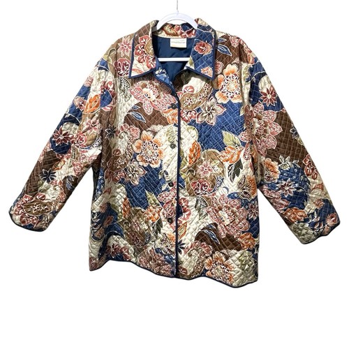 Alfred Dunner Women's Quilted Silk Jacket, Lightweight, No Size Tag, approx 3X - Bild 1 von 6