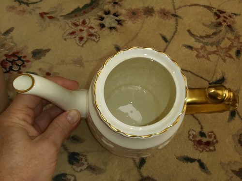 Bone China Teapot Queen's Royal Oak With Gold Handle - Picture 11 of 11