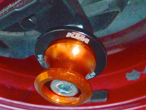 KTM 990 DUKE 2024 2025 PADDOCK STAND BOBBINS COTTON REELS SPOOL orange LIFTERS - Picture 7 of 12